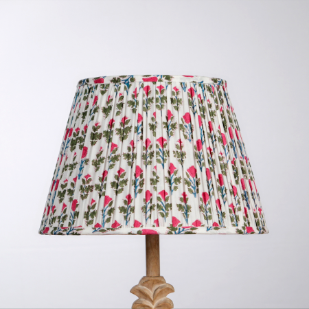 White Pink Block Print Empire Lampshade Medium